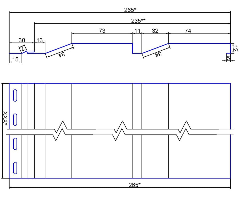 Металевий сайдинг корабельна дошка, креслення